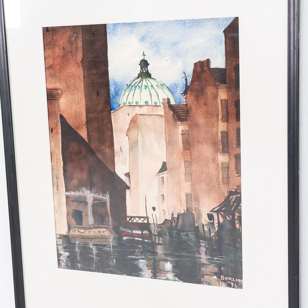 1936 Painting of Berlin by Gordon Bunshaft of Skidmore Owings and Merrill (SOM)