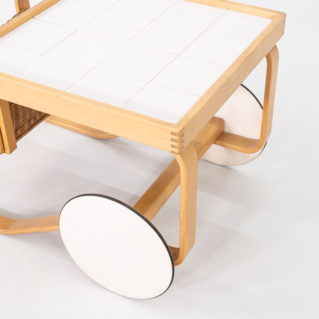 1970s Alvar and Aino Aalto for Artek Tea Trolley in Birch with Ceramic Tile