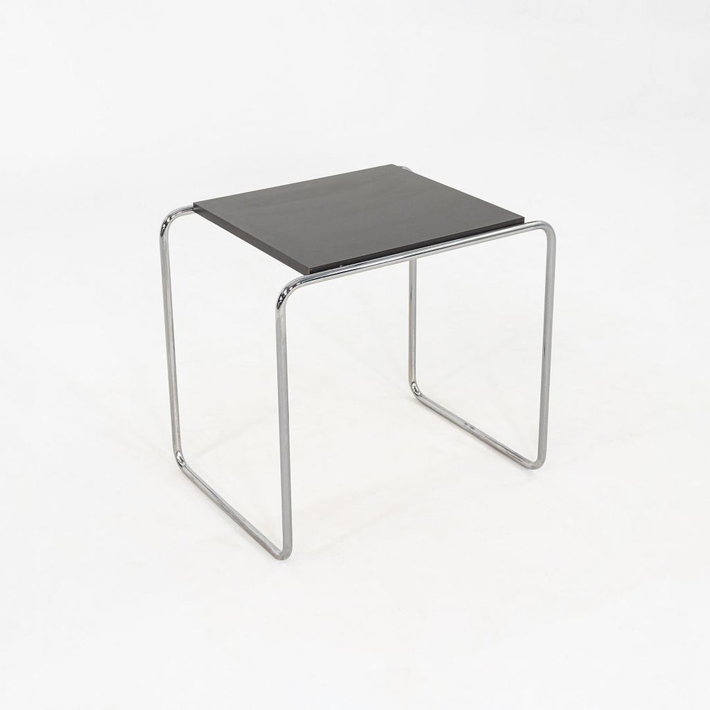 1990s Marcel Breuer Thonet Laccio Tall Side / End Table Black Laminate 2x Avail