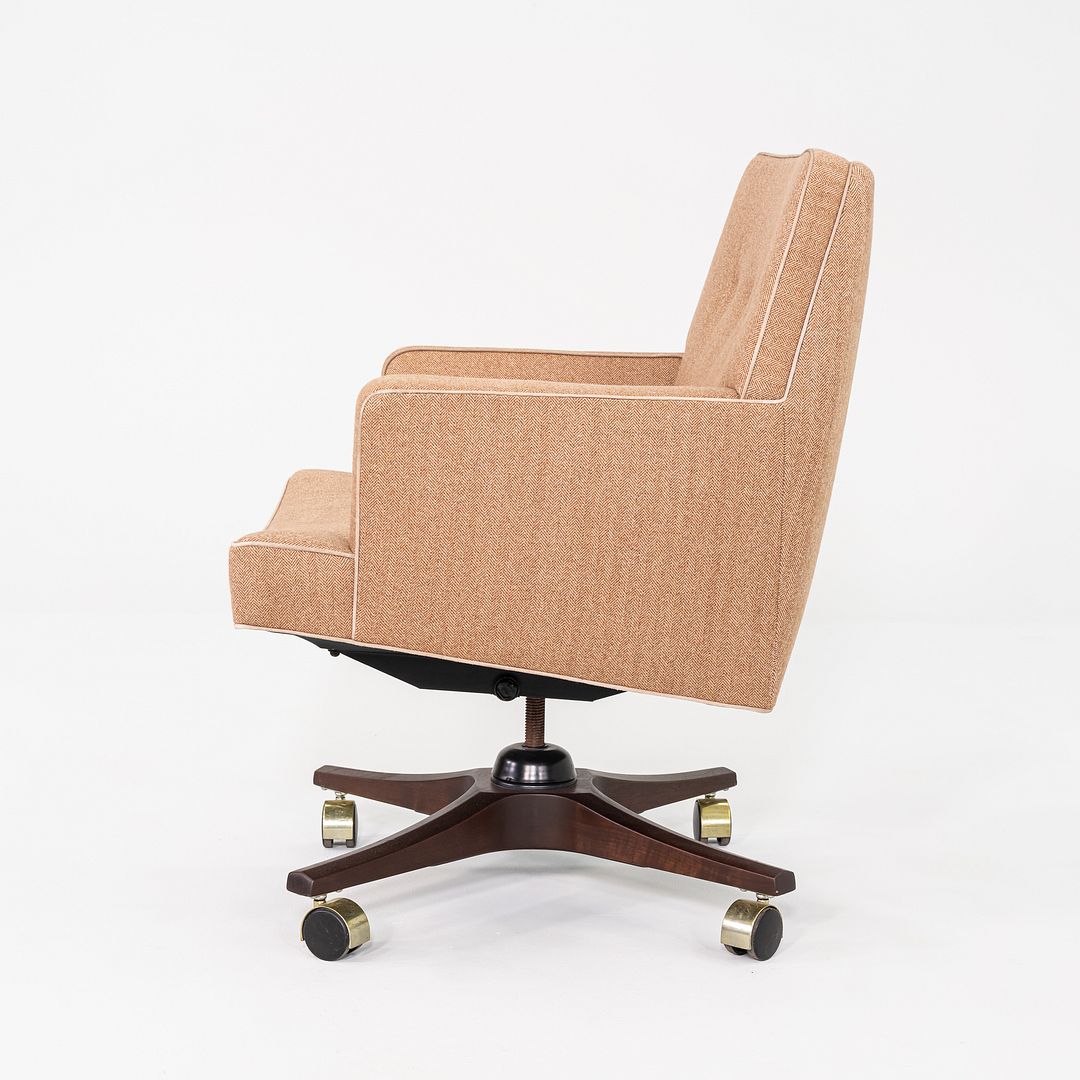 1960s Executive Desk Chair by Edward Wormley for Dunbar Tan Fabric with Piping