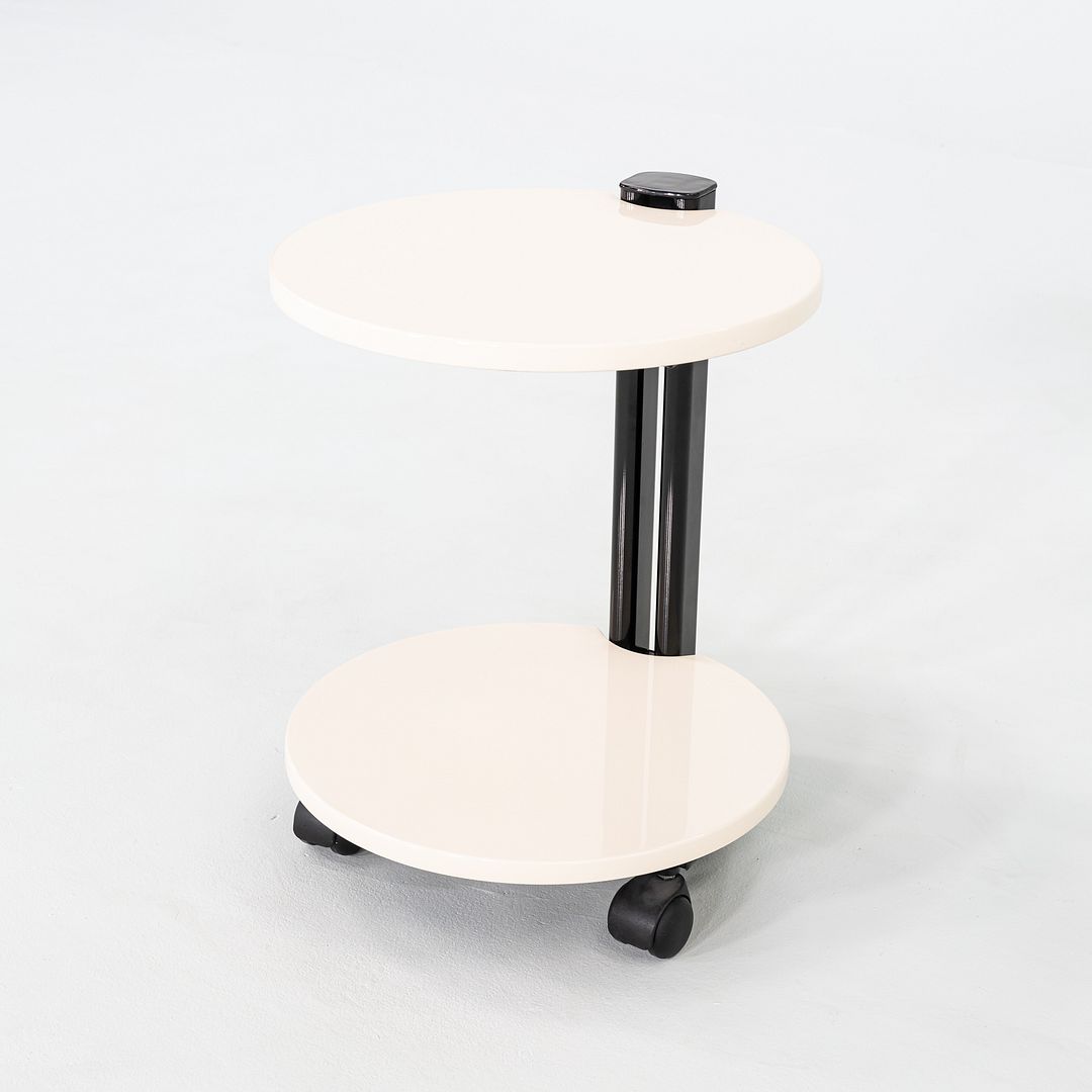 1980s Pace Collection Lacquered Occasional End Table on Casters Made in Italy