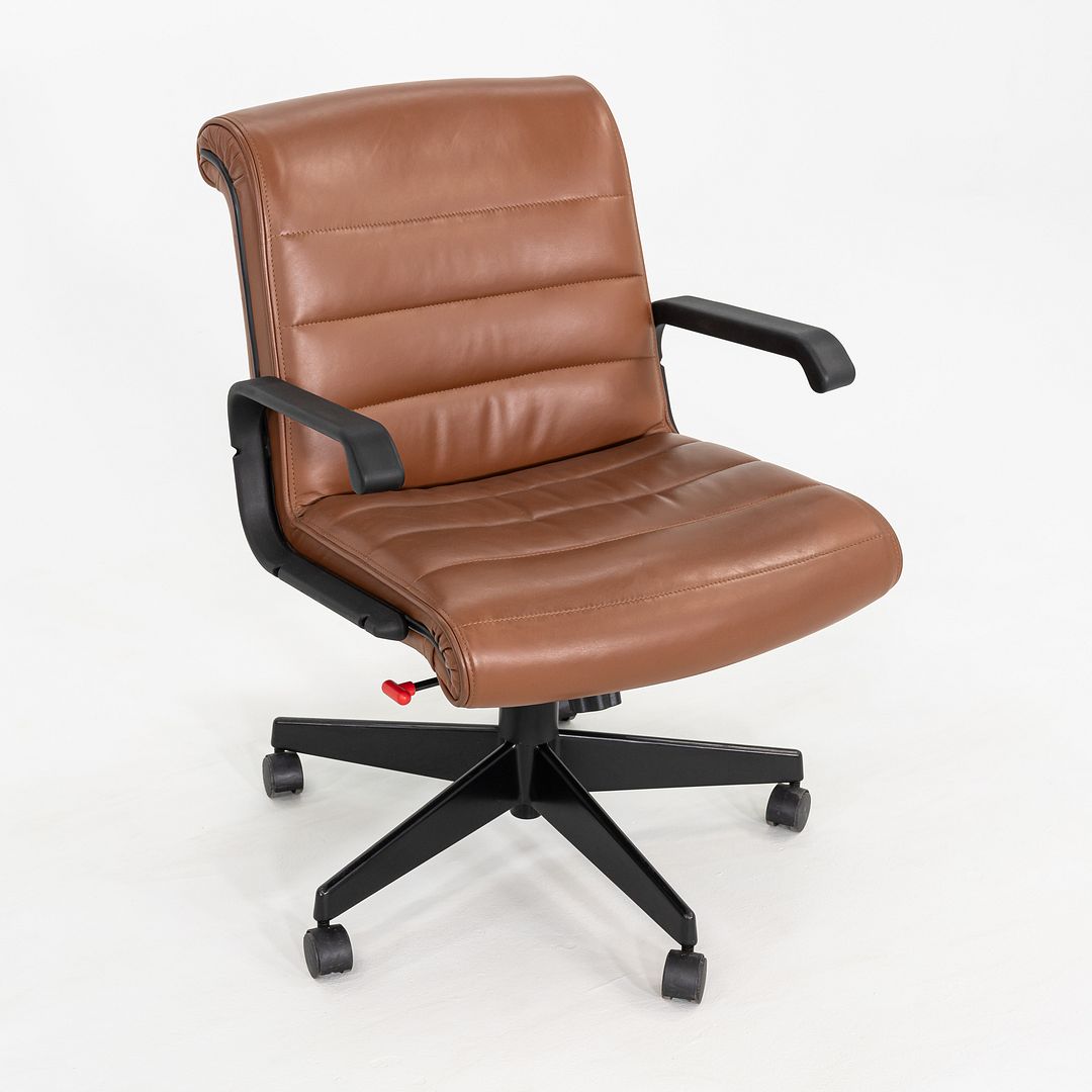 2005 Richard Sapper for Knoll Management Desk Chairs in Dark Cognac Leather 16x Available
