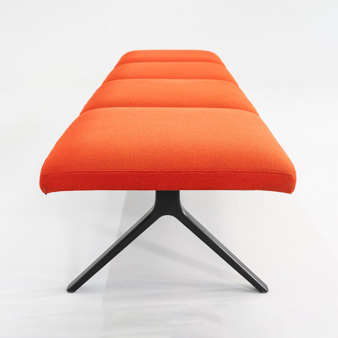 2020s Ichiro Iwasaki for Arper Four Seat Kiik Bench Upholstered in Orange Fabric