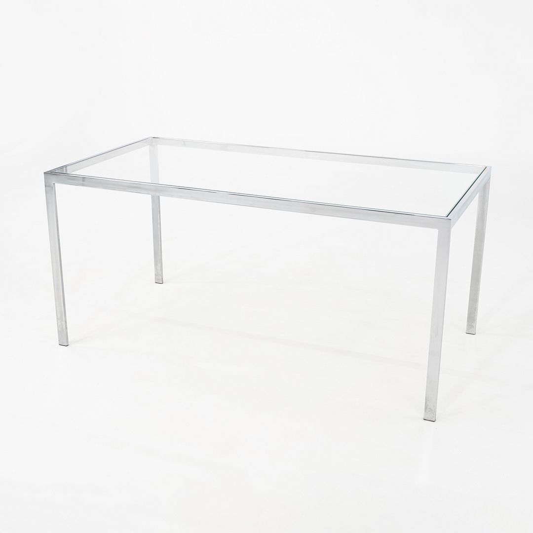 1970s Steel and Glass Dining Table Attributed to Jacob Epstein for Cumberland