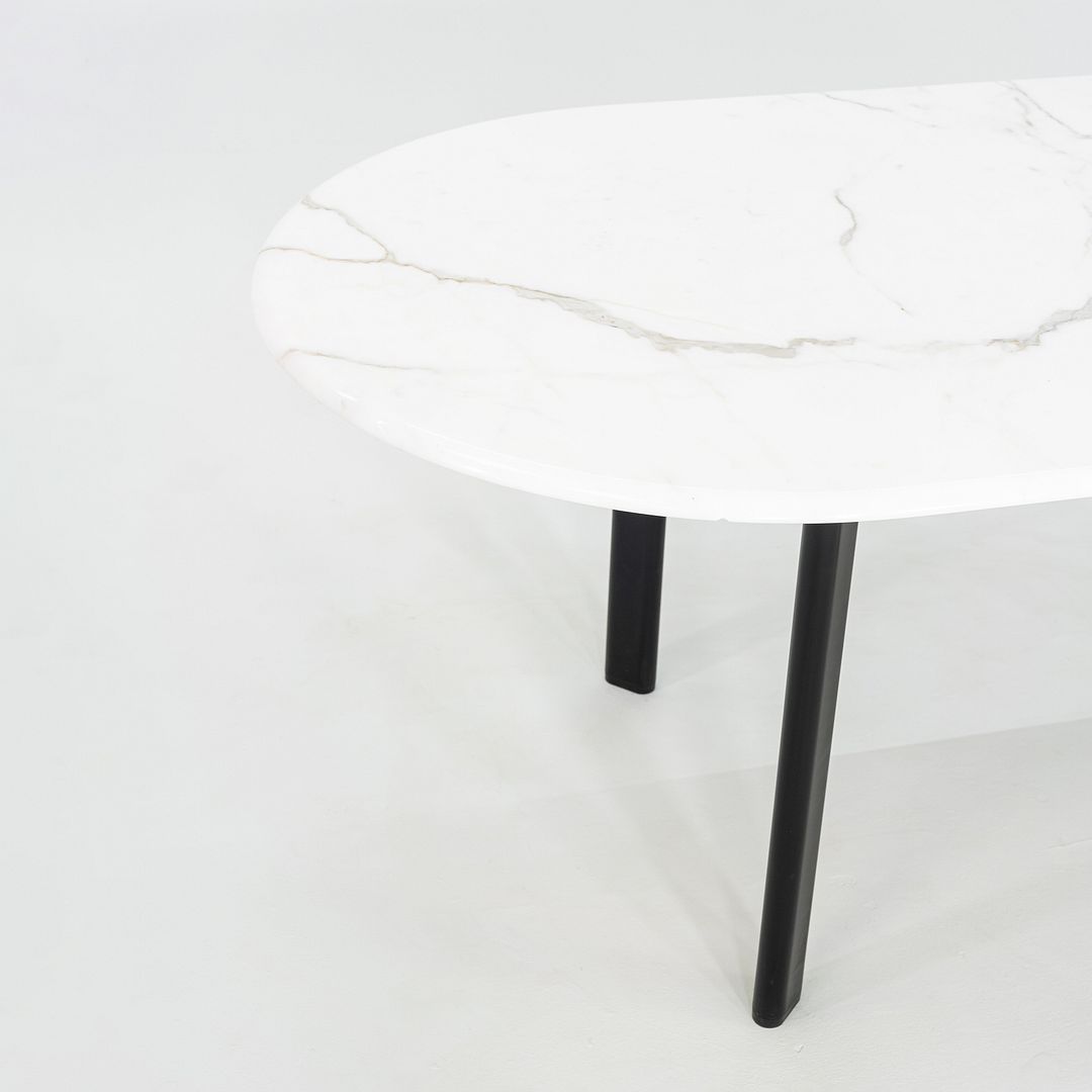 SOLD 1990 Knoll Joseph D'Urso Racetrack Dining / Work Table in Steel with Marble Top