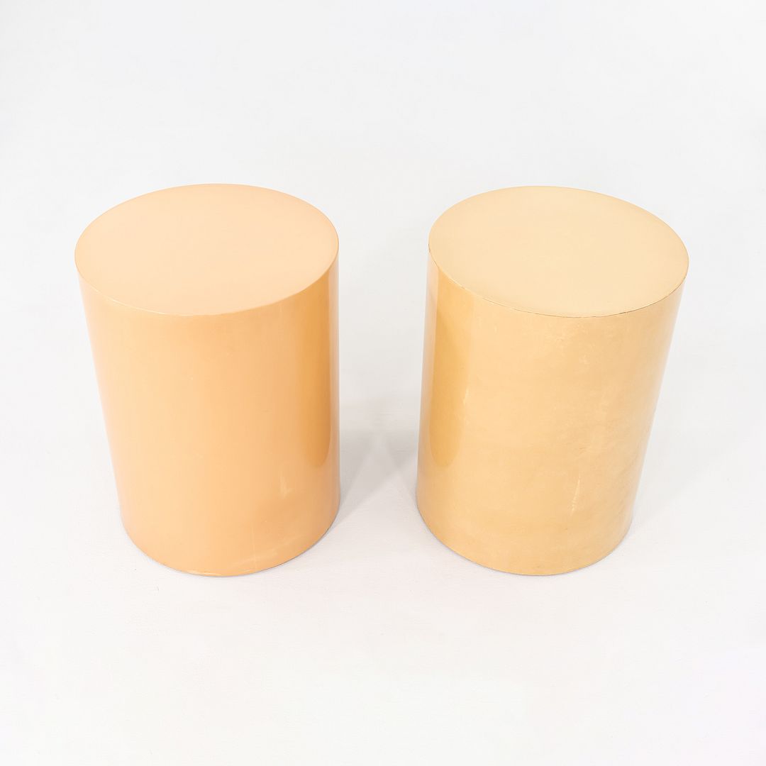 Pair of 1970s Paul Mayen for Intrex Habitat Lacquered Pedestal Tables 18 inches