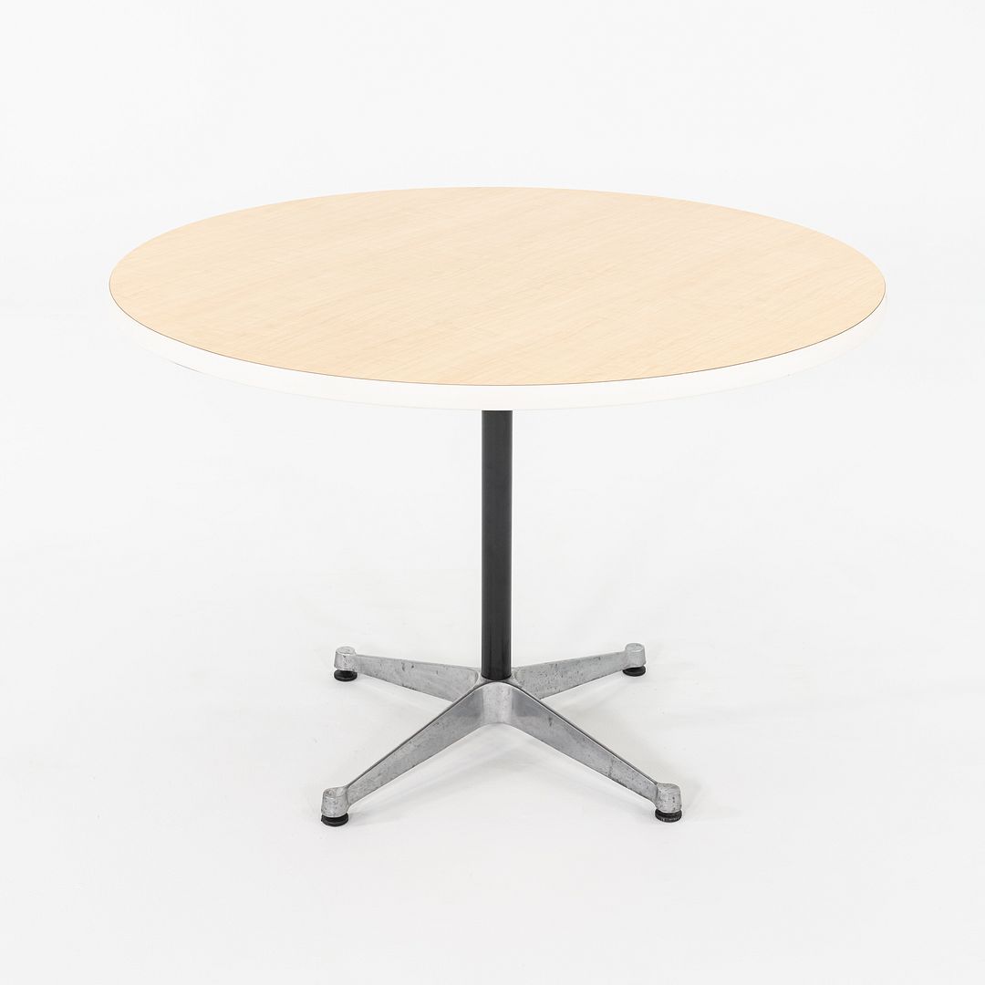 2000s Herman Miller Eames Occasional Table with Wood Laminate Top 42 inch Top