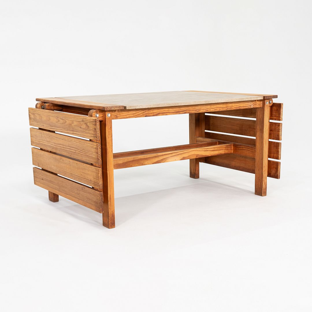 1970s Peter Ole Schionning N. Eilersen Dining Table Oregon Pine & Fiber Concrete