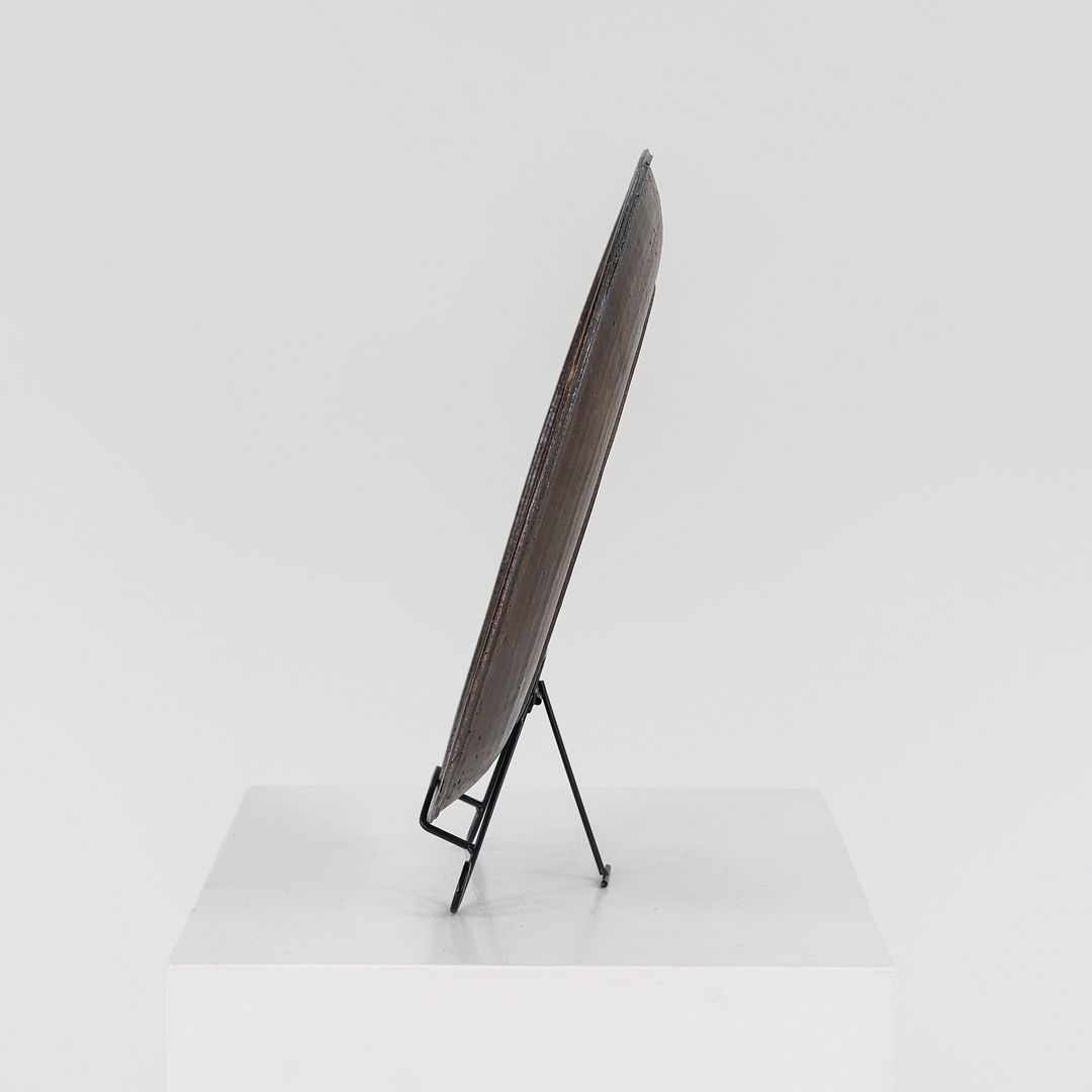 1950s Brown Salt-Glazed Stoneware Platter Nancy Wickham Boyd Studio Made in VT