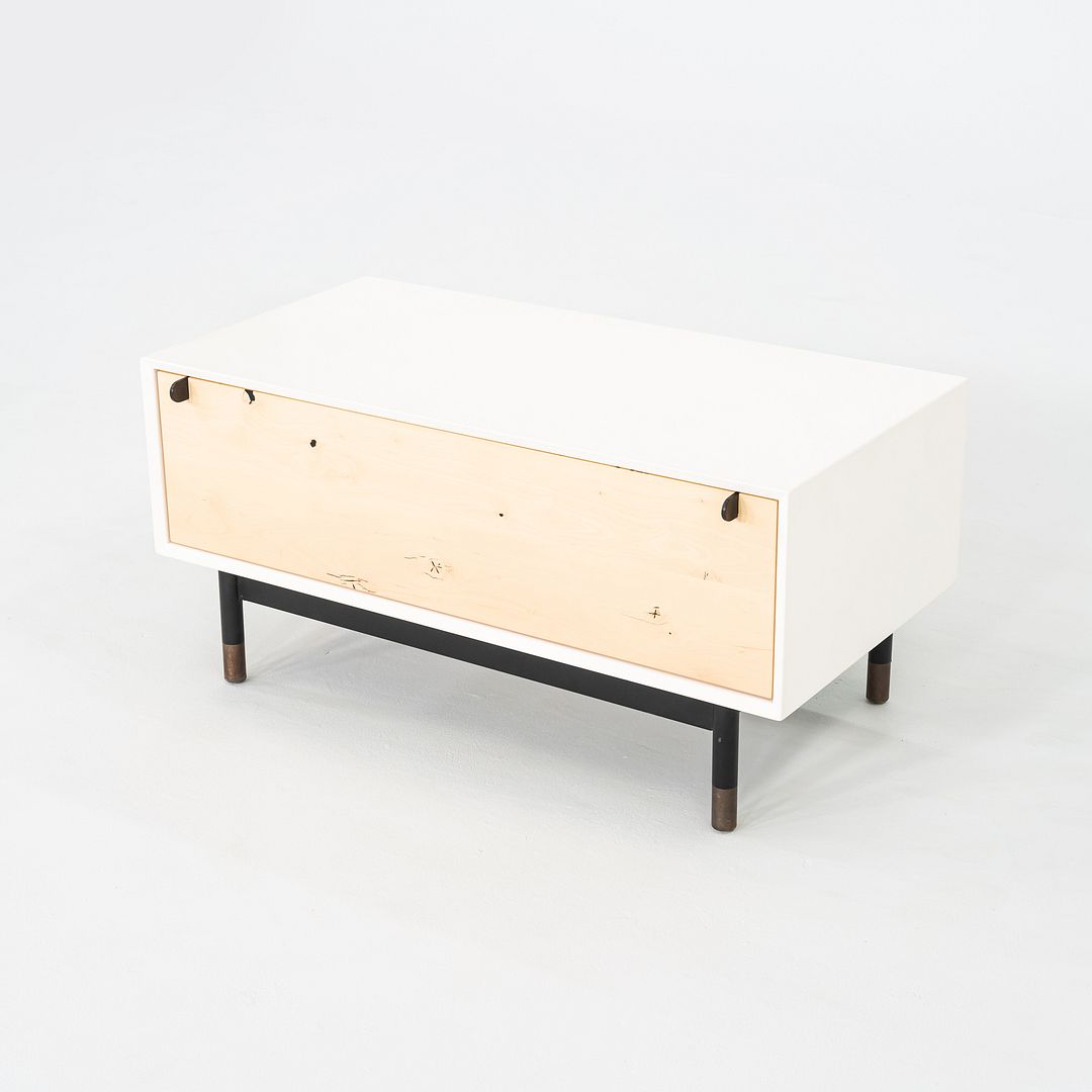 2010s BDDW Low Profile Nightstand / Cabinet in Brass and Lacquered Wood 31x16x15