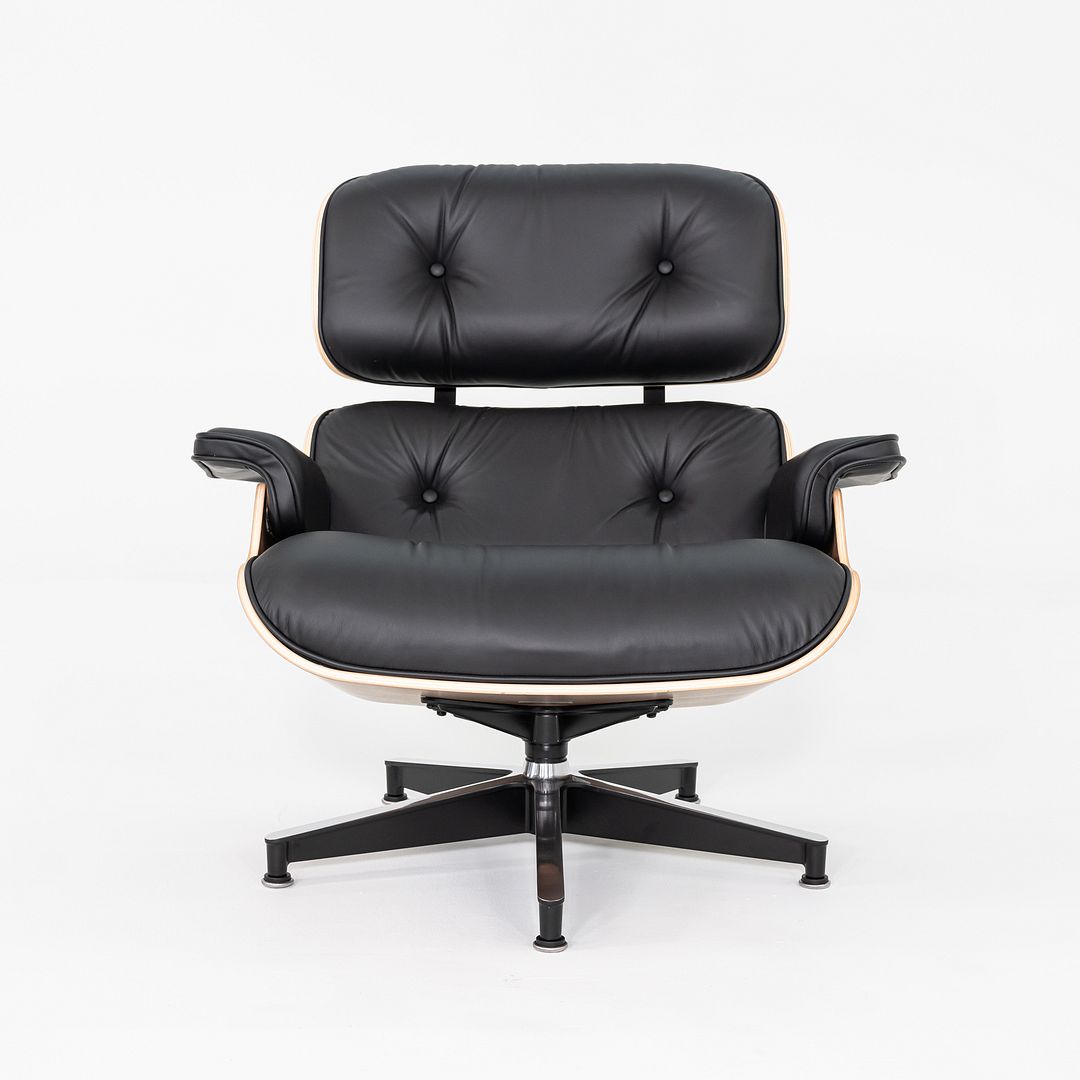 SOLD 2025 Herman Miller Eames Lounge Chair and Ottoman in Black Leather and Walnut