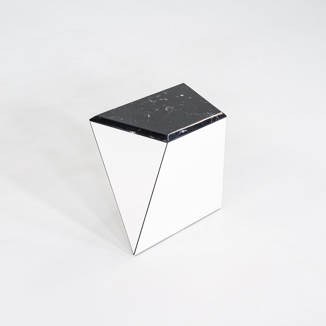 2021 David Adjaye for Knoll Washington Prism Side Table in White / Black Marble