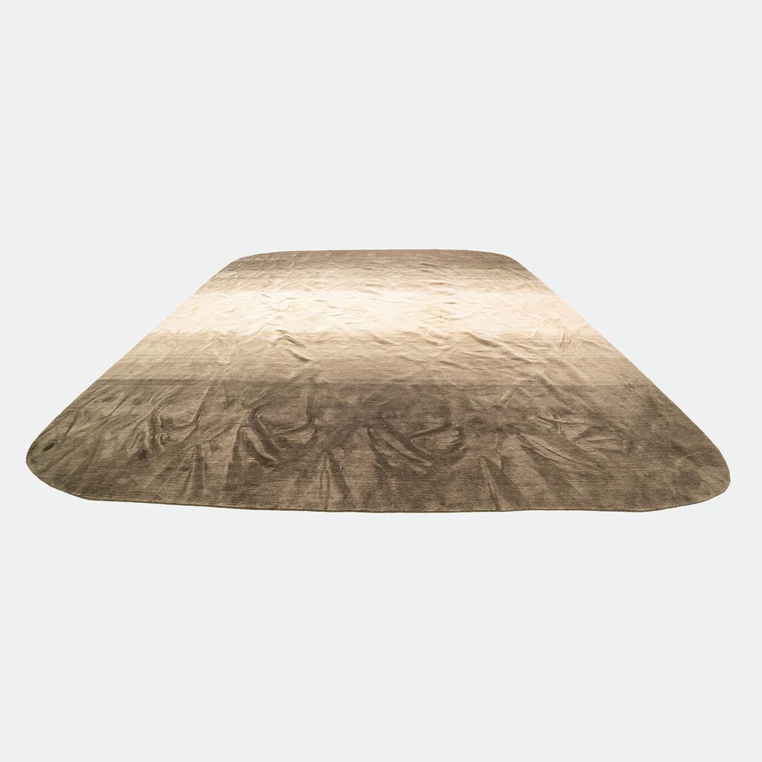 2000s Hand Knotted Large Area Rug in Grey and White from Nepal 14 x 14 feet