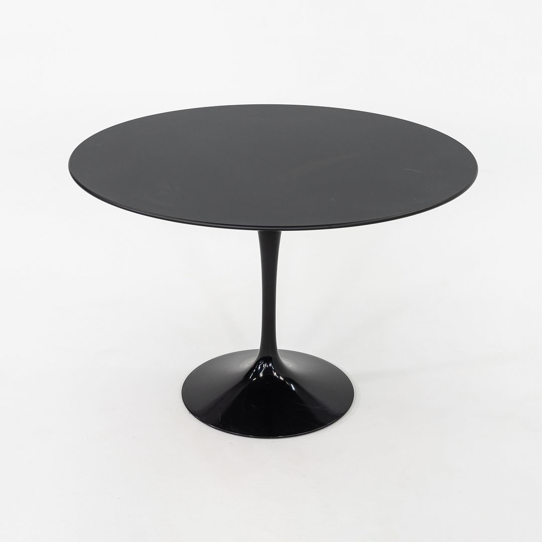 C. 2020 Eero Saarinen for Knoll Black Laminate Tulip Dining Table 42 Inches