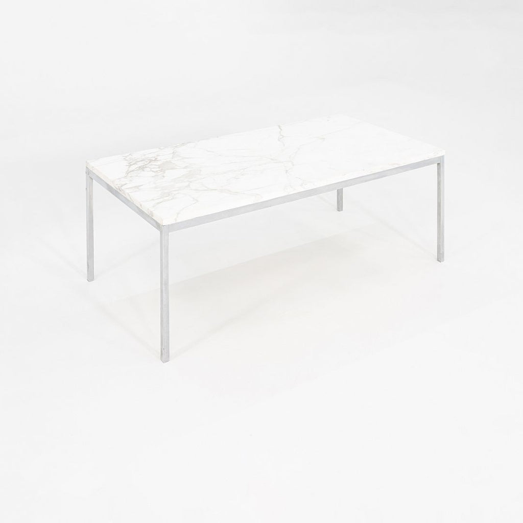 1960s Florence Knoll Marble and Chromed Steel Coffee Table 45 x 23 x 17 inches