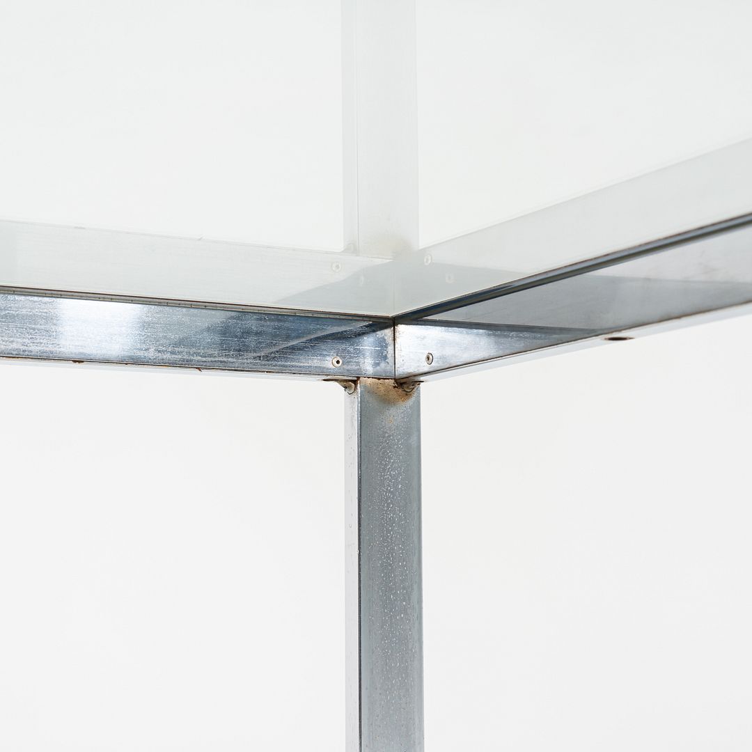 1970s Steel and Glass Dining Table Attributed to Jacob Epstein for Cumberland