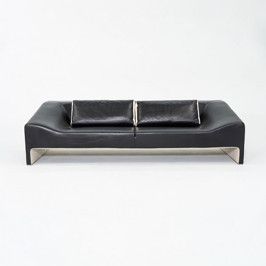 2000s Patricia Urquiola for Moroso Malmo Sofa Upholstered in Black Leather