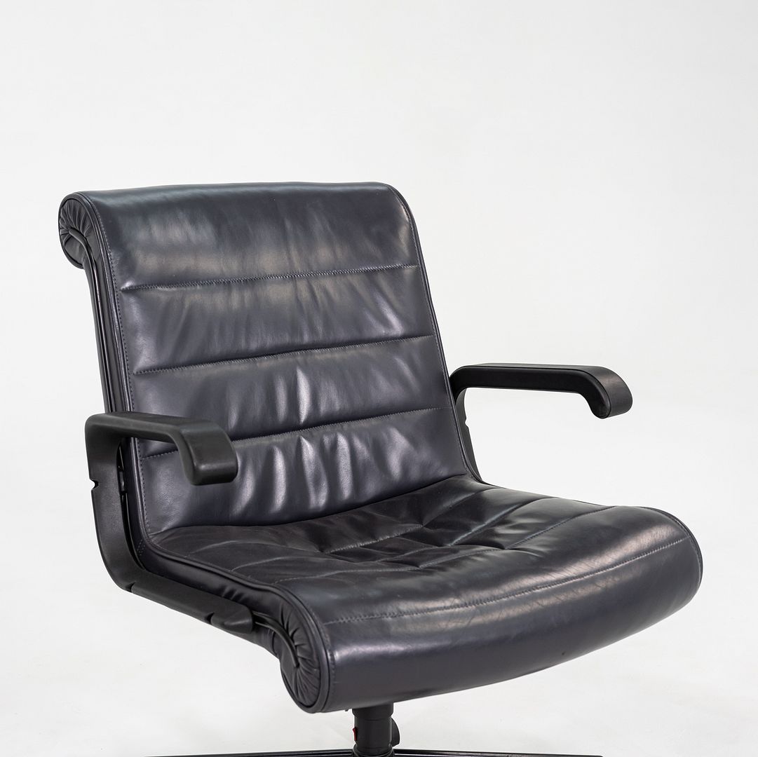 C. 2001 Richard Sapper Management Desk Chair w/ Grey Leather Upholstery 6x Avail