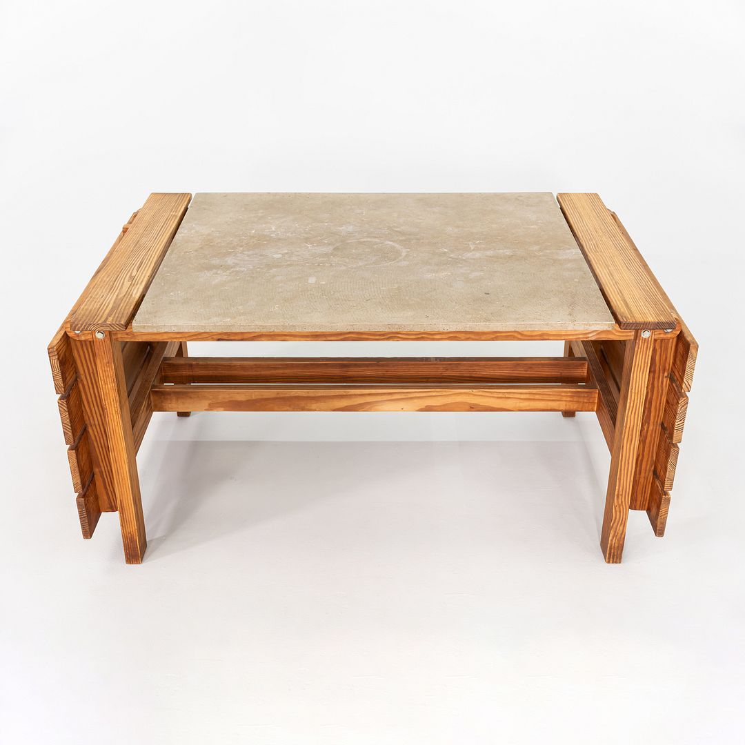 1970s Peter Ole Schionning N. Eilersen Dining Table Oregon Pine & Fiber Concrete