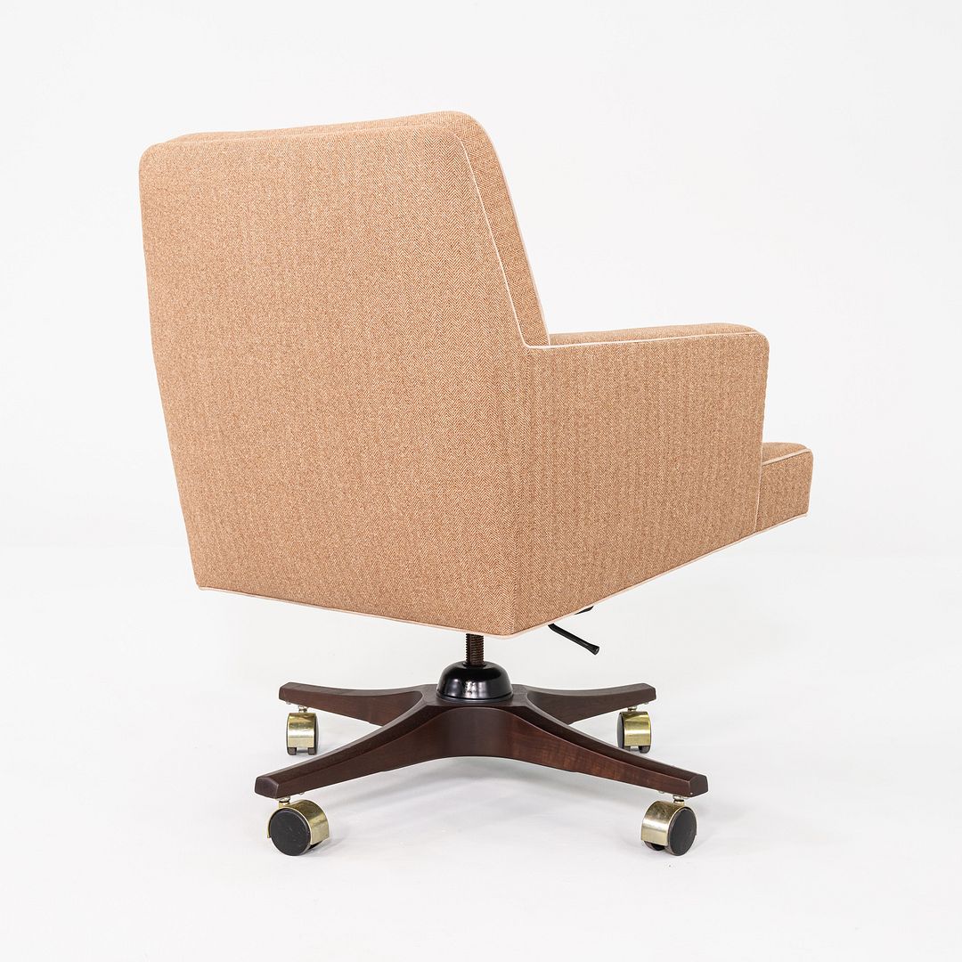 1960s Executive Desk Chair by Edward Wormley for Dunbar Tan Fabric with Piping