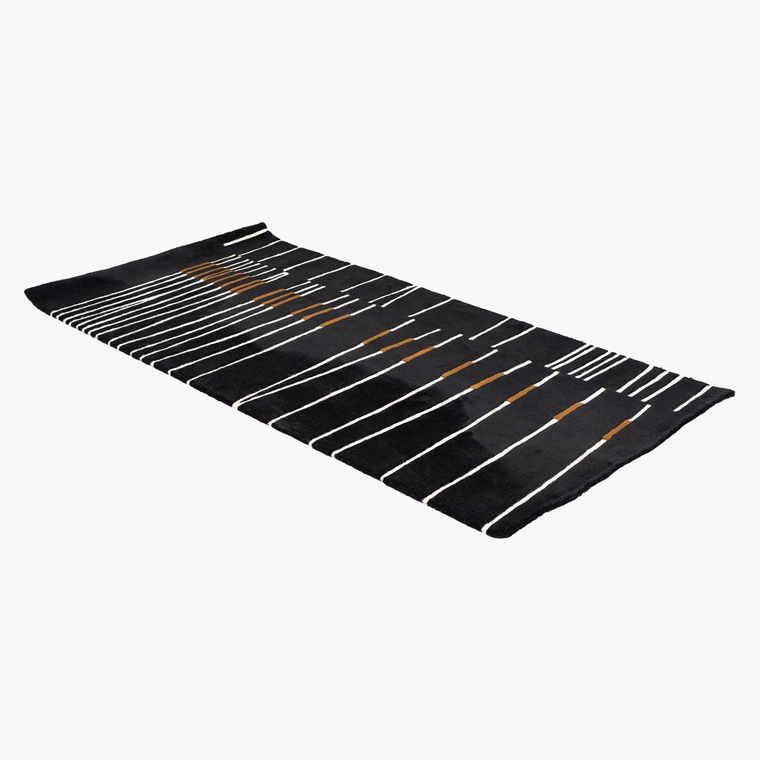 2000s Studio DR DellaRobbia Lanzo Rug 88x43" Hand Tufted in New Zealand Wool