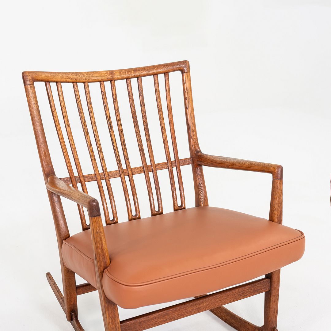1950s Hans Wegner ML-33 Rocking Chair for Mikael Laursen, Crafted in Solid Oak