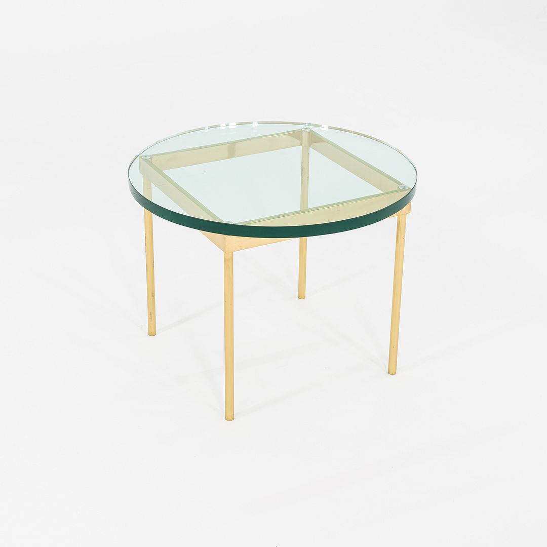 1970s Pair of Bronze and Glass Side Tables Attributed to Ward Bennett 24 inch