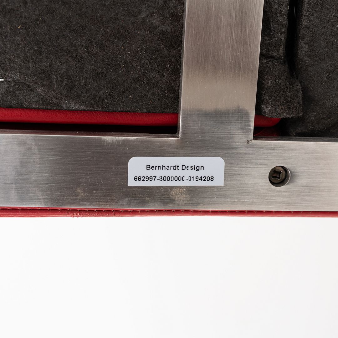 2006 Pair of Fabien Baron for Bernhardt Design B.3 Lounge Chair in Red Leather