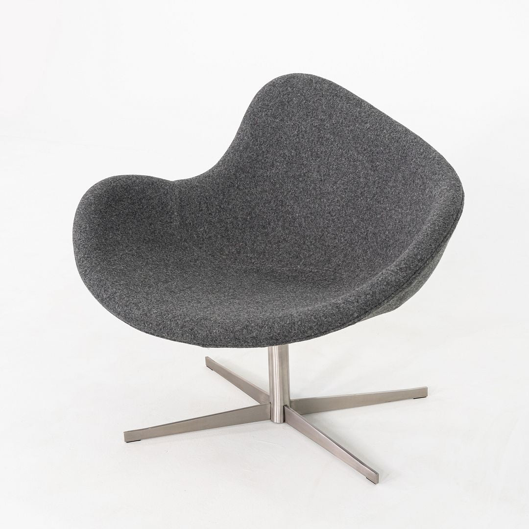 2020s Pair of Flemming Busk for Hightower K2 Swivel Lounge Chairs in Grey Fabric