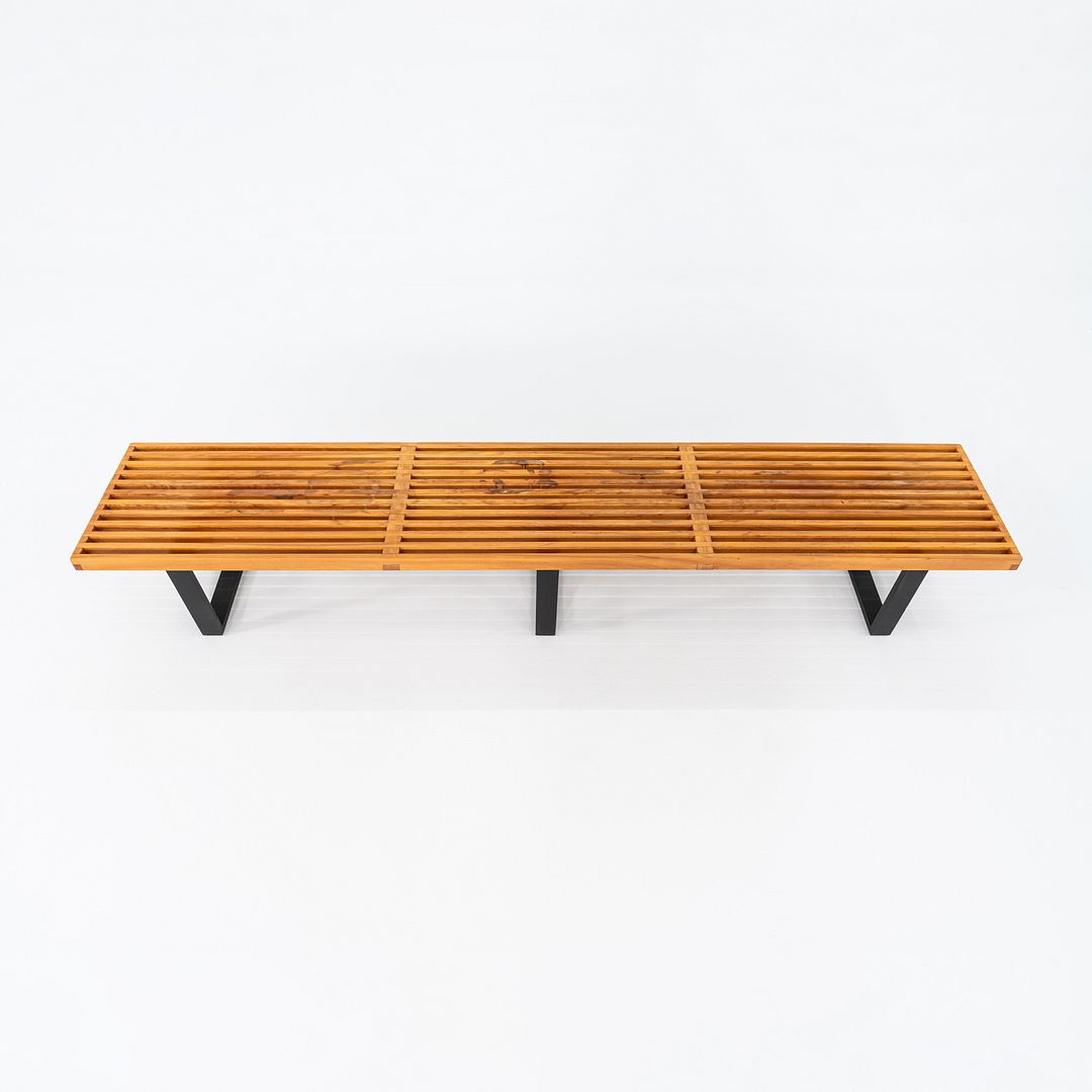 1950s George Nelson for Herman Miller 4992 Slatted Bench in Maple 92"