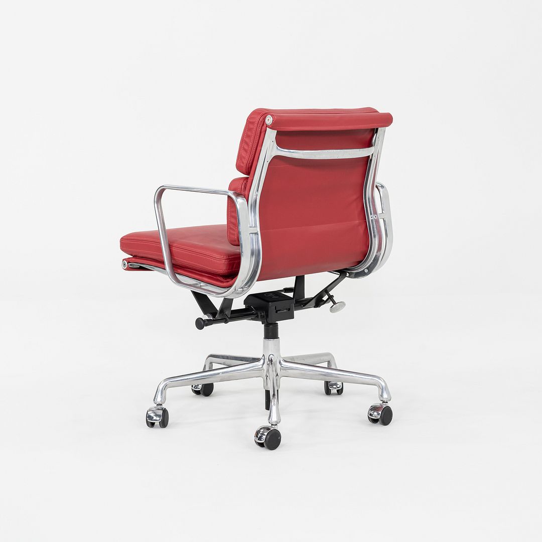 SOLD 2010s Herman Miller Eames Soft Pad Management Desk Chair Red Leather Upholstery