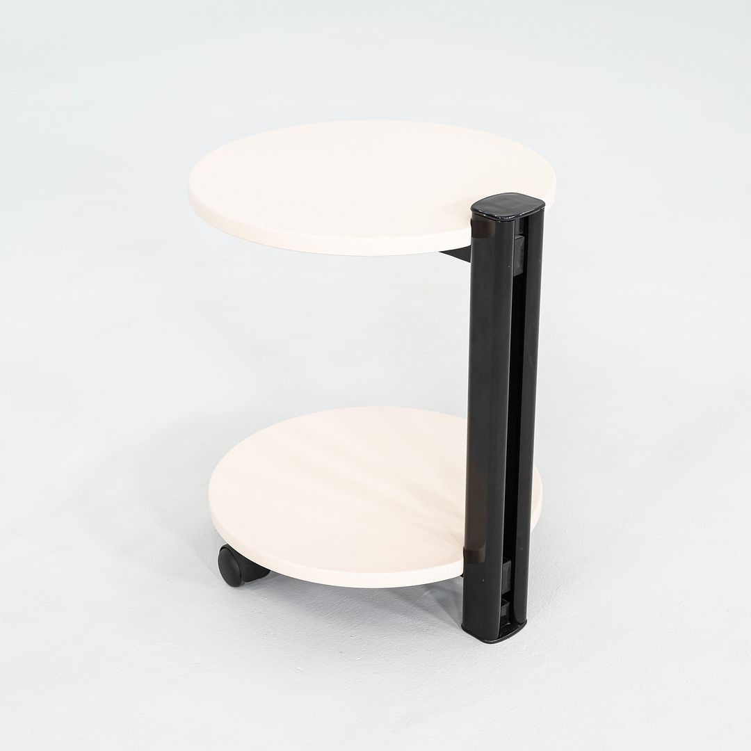 1980s Pace Collection Lacquered Occasional End Table on Casters Made in Italy