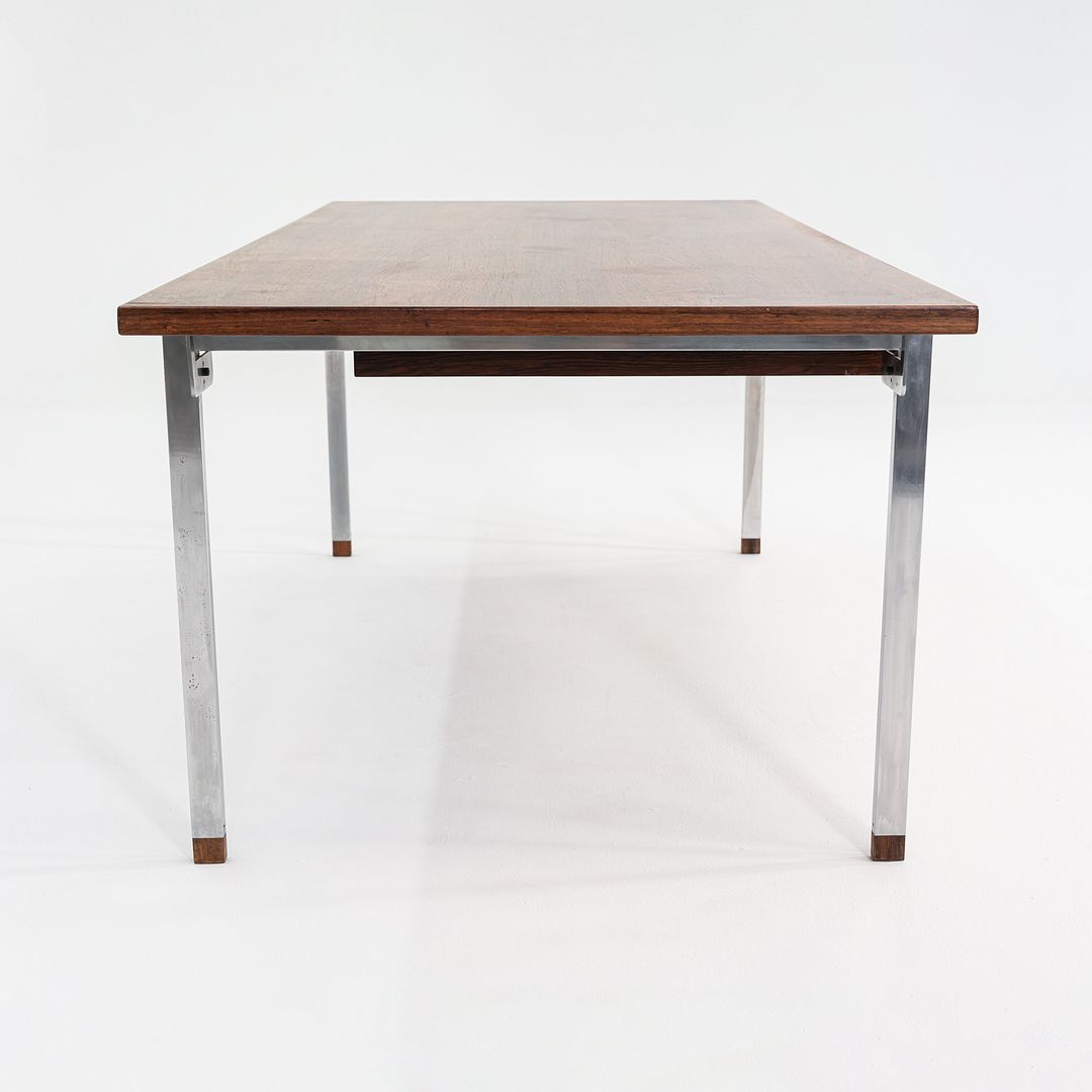 1960s Hans J. Wegner for Andreas Tuck AT325 Desk in Rosewood and Brushed Steel