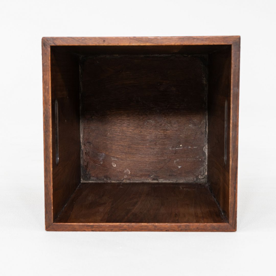 1970s Jens Risom Design Mid-Century Modern Wastebasket Trash Can in Walnut