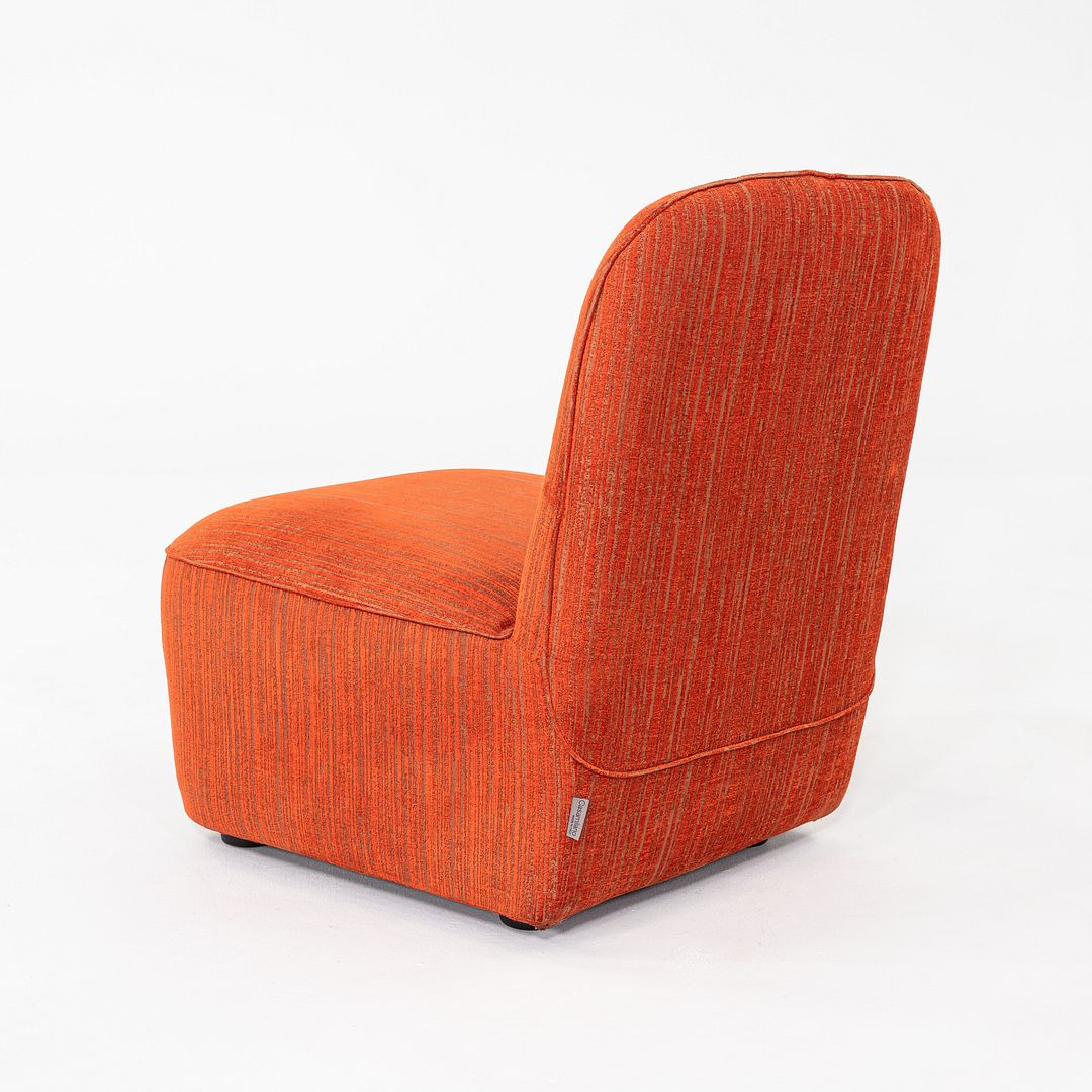 2020s Pair of Paola Navone for Casamilano Armless Lounge Chairs in Orange Fabric