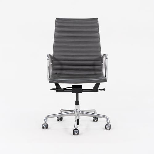 2016 Aluminum Group Executive Desk Chair, EA337 by Ray and Charles Eames for Herman Miller in Grey Leather 1x Available