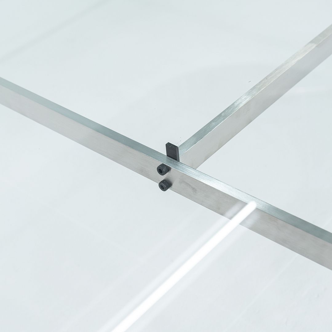 2023 Poul Kjaerholm for Fritz Hansen PK61A Glass & Stainless Coffee Table