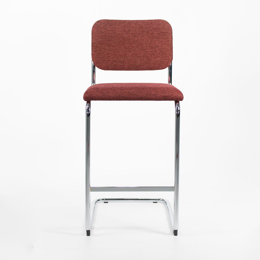 2021 Knoll Cesca Bar Stool with Upholstered Seat and Back, Model 51CH by Marcel Breuer