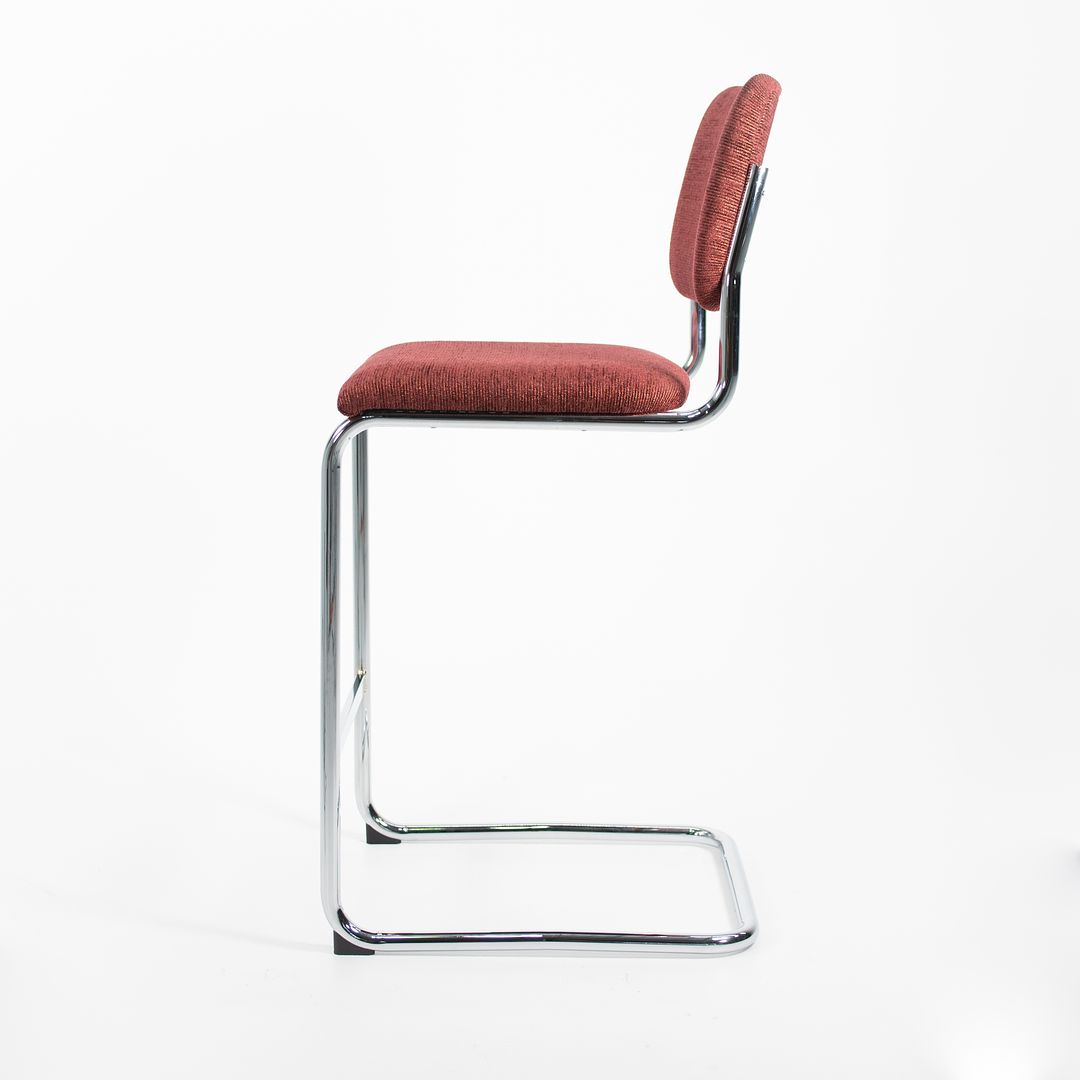 2021 Knoll Cesca Bar Stool with Upholstered Seat and Back, Model 51CH by Marcel Breuer