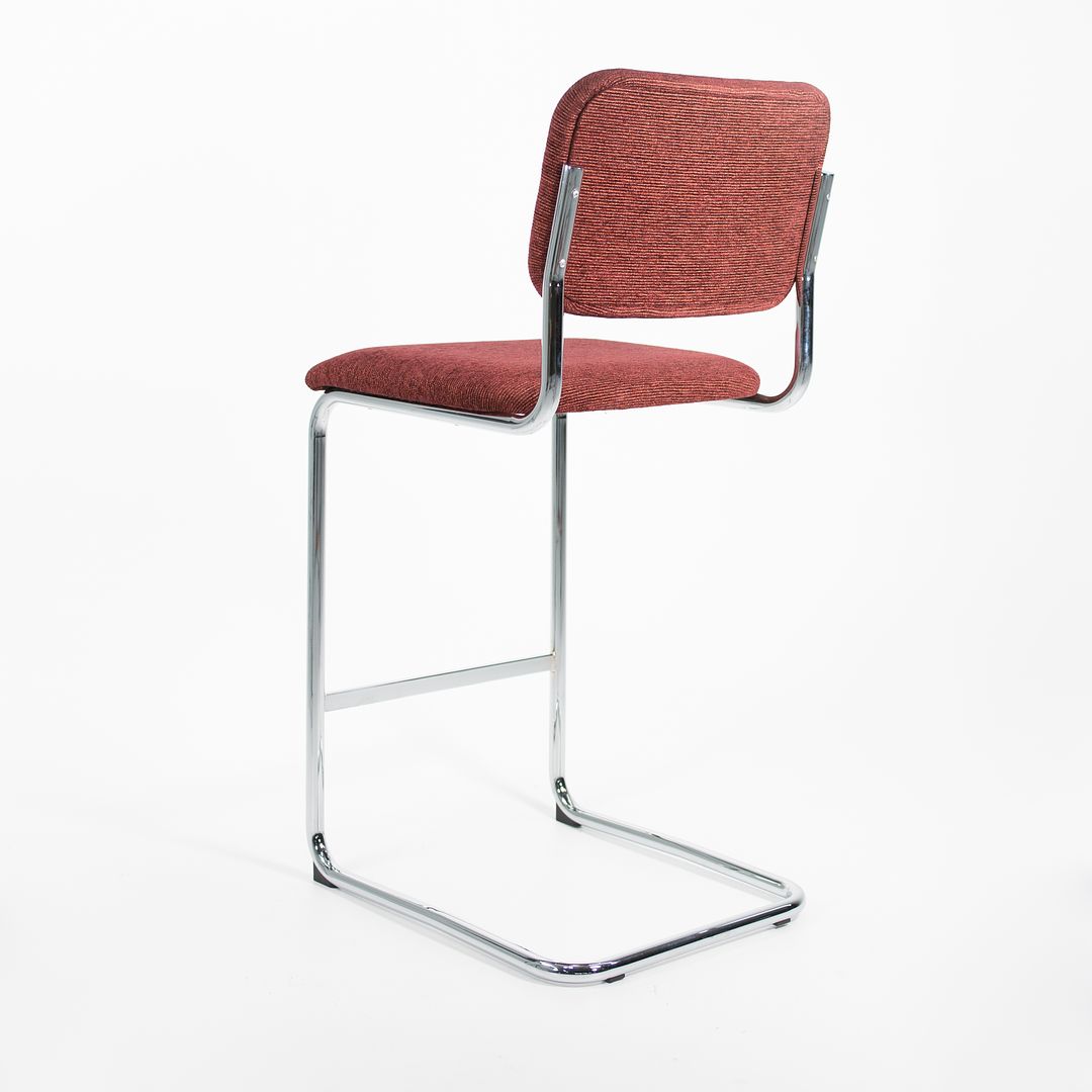 2021 Knoll Cesca Bar Stool with Upholstered Seat and Back, Model 51CH by Marcel Breuer
