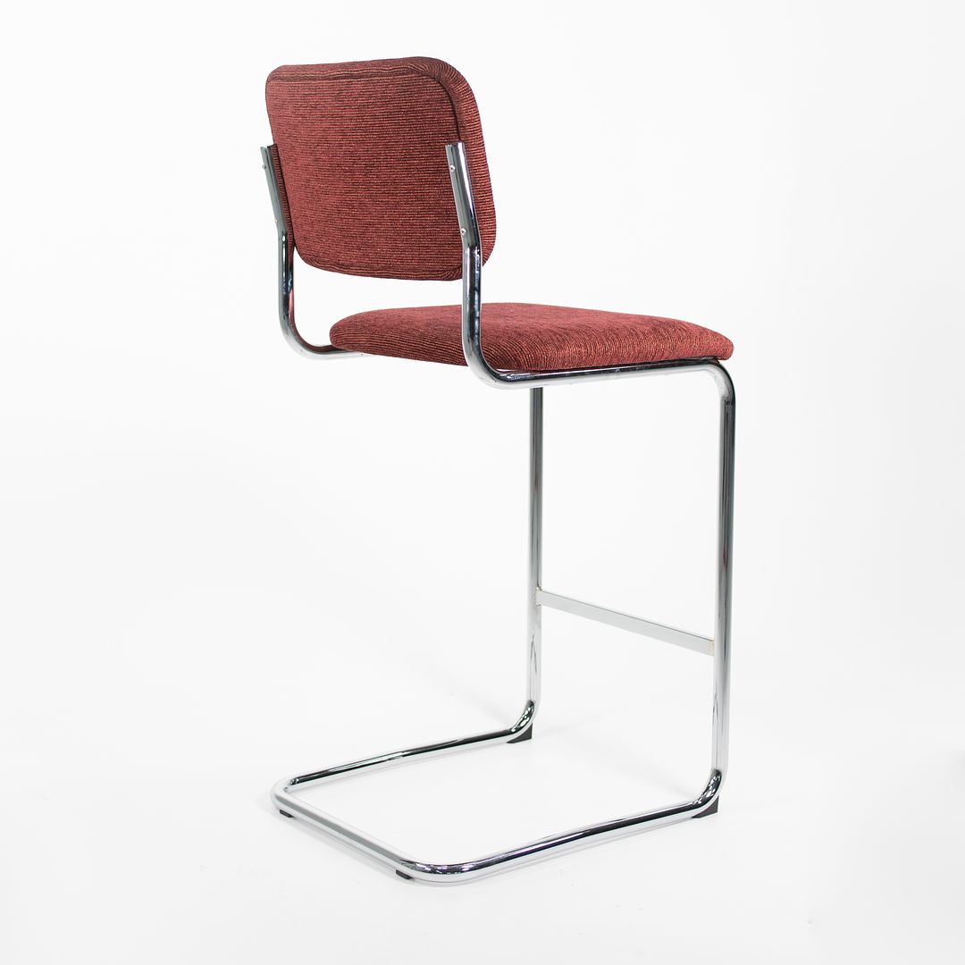 2021 Knoll Cesca Bar Stool with Upholstered Seat and Back, Model 51CH by Marcel Breuer