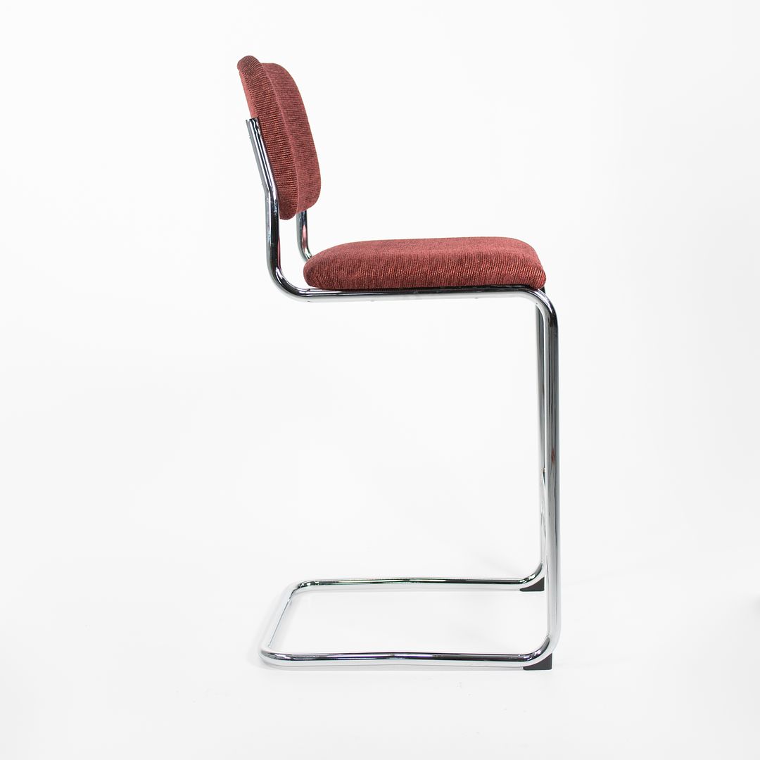 2021 Knoll Cesca Bar Stool with Upholstered Seat and Back, Model 51CH by Marcel Breuer