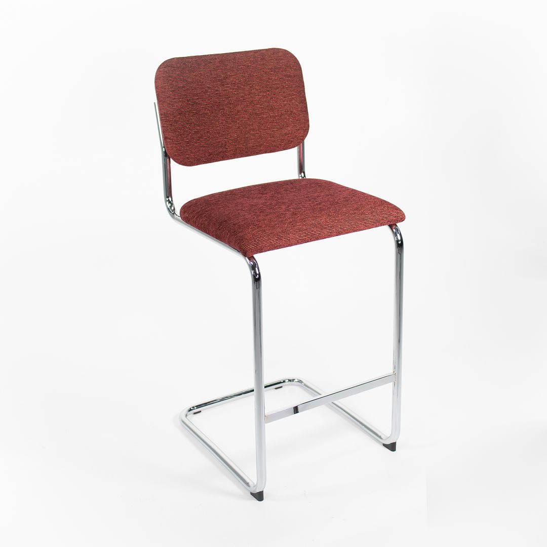 2021 Knoll Cesca Bar Stool with Upholstered Seat and Back, Model 51CH by Marcel Breuer