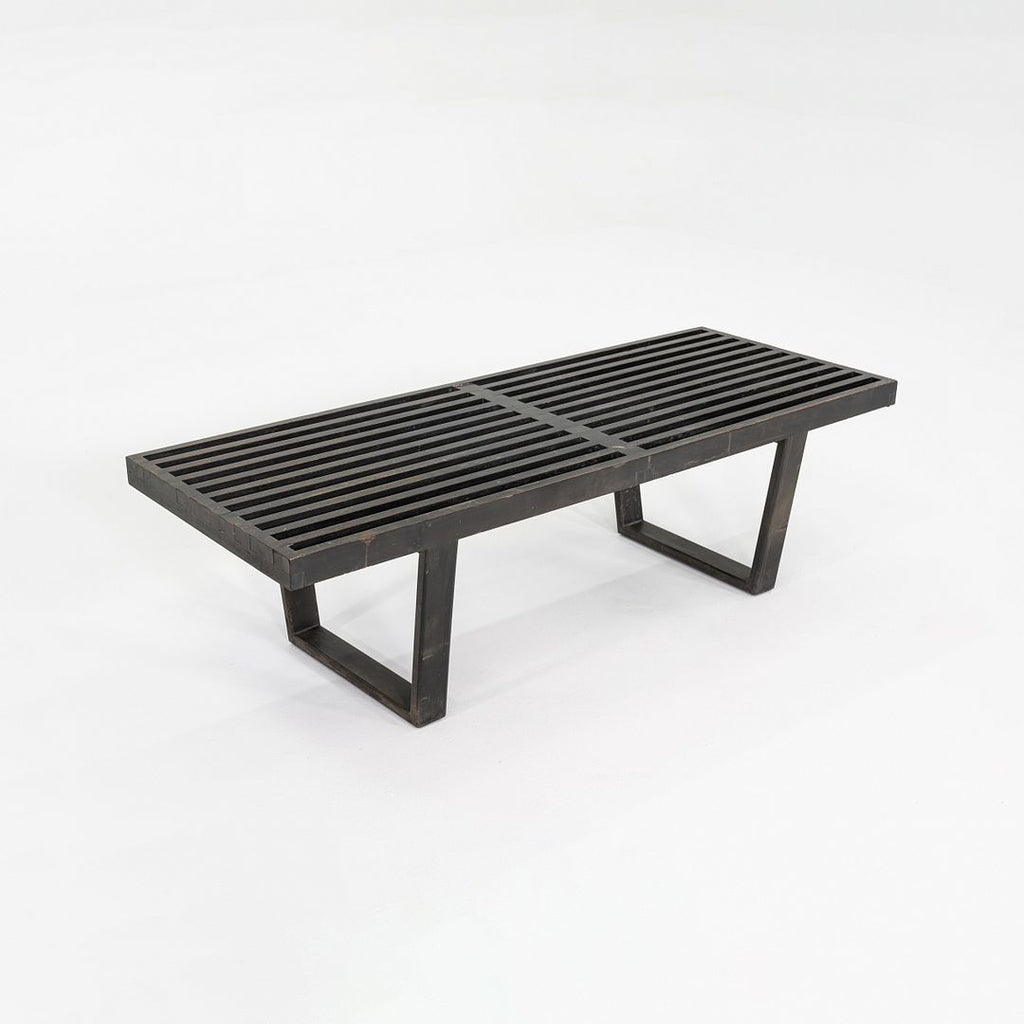 1950s George Nelson for Herman Miller Slatted Bench in Ebonized Wood, Model 4992