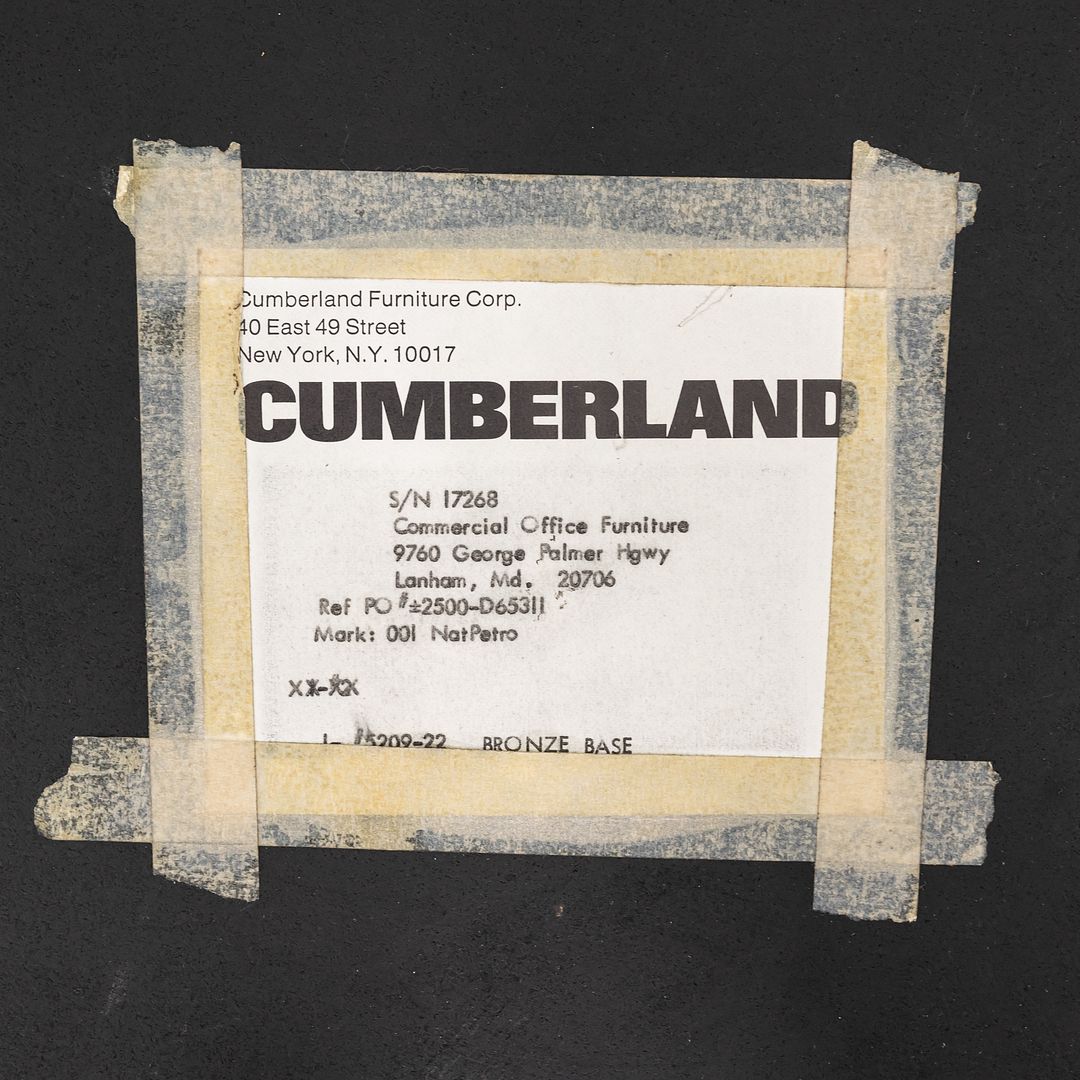 1970s Jacob Epstein Cumberland Side / End Table w/ Bronze Base & Marble Top 22"