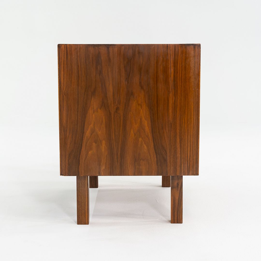 1970s Jens Risom Designs Walnut 29 Inch Cabinet / Mid-Century Modern Book Shelf