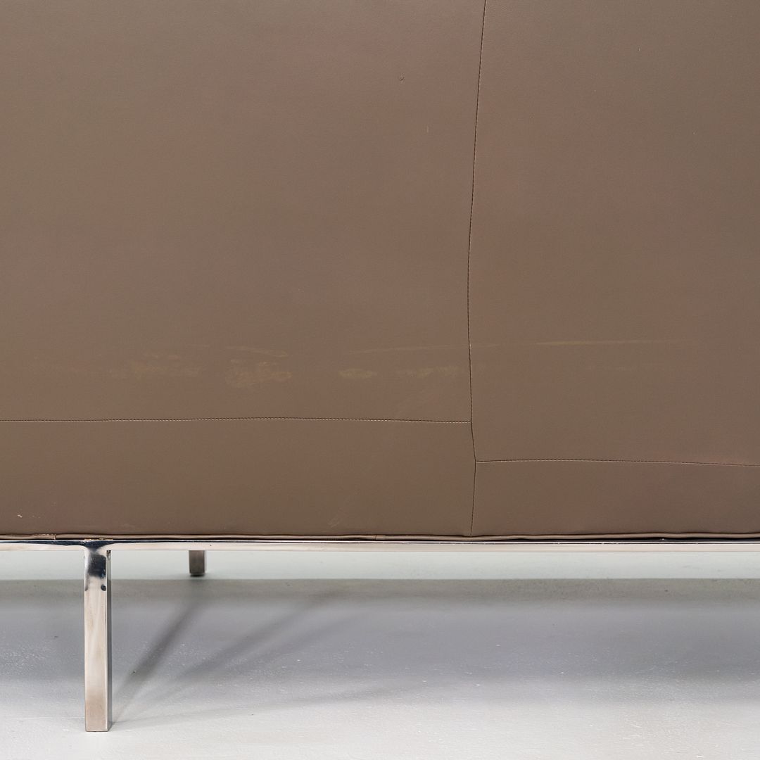 1960s Gordon Bunshaft and Davis Allen of SOM Three Seat Sofa in Brown Leather