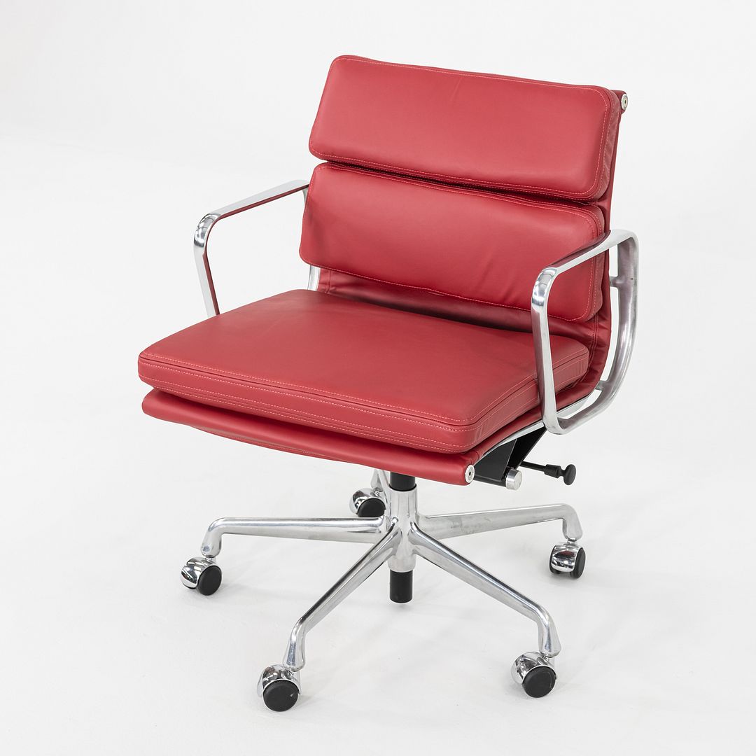 SOLD 2010s Herman Miller Eames Soft Pad Management Desk Chair Red Leather Upholstery