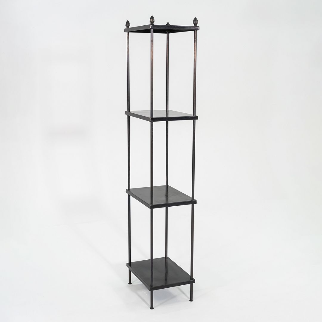 WYETH Regency-Style Antique Etagere Crafted in Zinc-Coated Galvanized Steel