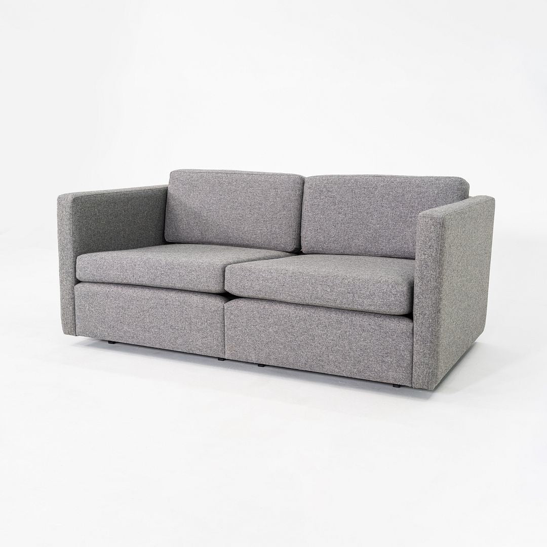 1980s Charles Pfister Knoll Loveseat / Two Seat Sofa Upholstered in Grey Fabric